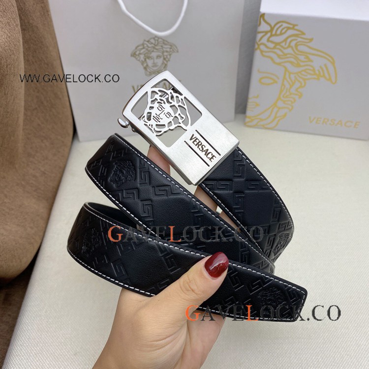 2021 Versace 'Retractable' Buckle Belt Silver Medusa head 35mm